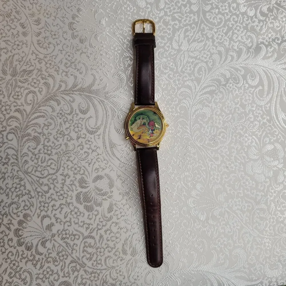 VTG Disney leather watch Fossil Mickey Mouse‎ Classic Adventures Lonesome Ghost